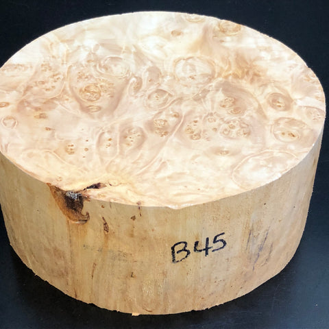 8"x3" KD Maple Burl Wood Bowl Turning Blank (#0045)