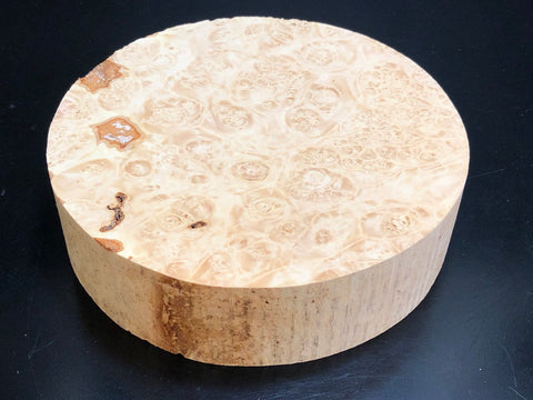 8"x2" KD Maple Burl Wood Platter Turning Blank (#0048)