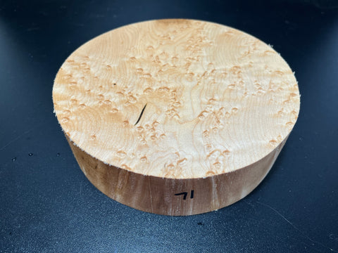 7"x2" KD Exhibition Grade Birdseye Maple Wood Bowl Turning Blank (#0071)
