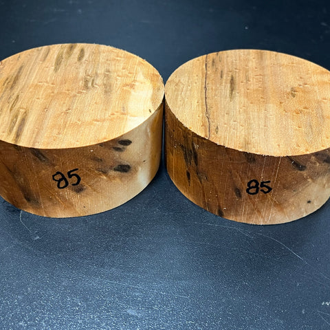 4"x2" KD Exhibition Grade Birdseye Maple (2 pcs) Wood Bowl Turning Blank (#0085)