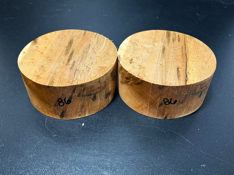 4"x2" KD Exhibition Grade Birdseye Maple (2 pcs) Wood Bowl Turning Blank (#0086)