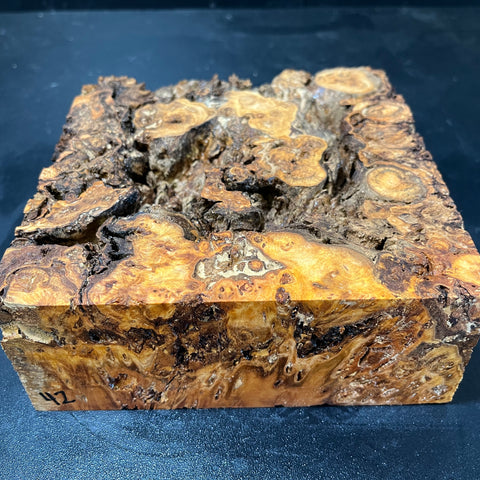 6.5x6.5x2.5 (max height) KD Live Edge Cottonwood Burl Wood Bowl Blank (#0042)