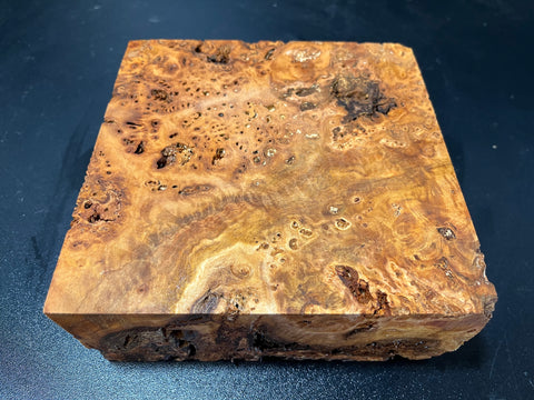 6.5x6.5x2.5 (max height) KD Live Edge Cottonwood Burl Wood Bowl Blank (#0042)