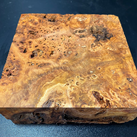 6.5x6.5x2.5 (max height) KD Live Edge Cottonwood Burl Wood Bowl Blank (#0042)