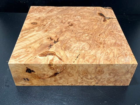 10.5x10.5x3 KD Maple Burl Wood Bowl Turning Blank (#0038)