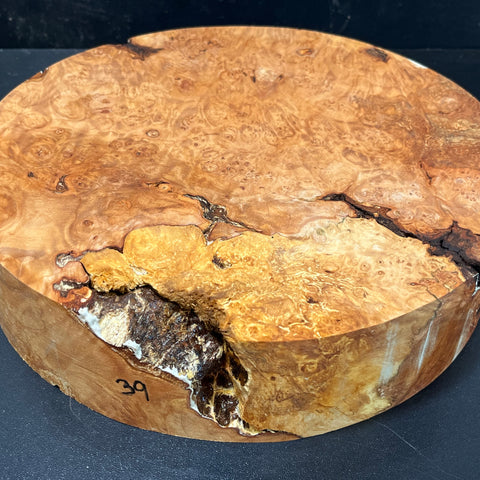 10.5x2.5 KD Maple Burl Wood Bowl Blank (#0039)