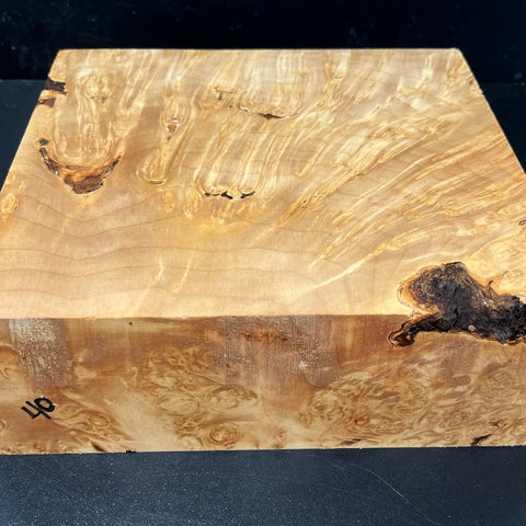 9"x9"x3" KD Maple Burl Wood Bowl Blank (#0040)