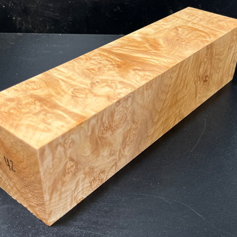 3"x3"x12" KD Maple Burl Wood Spindle Blank (#0042)