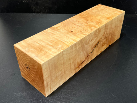 3"x3"x10.5" KD Maple Burl Wood Spindle Blank (#0043)