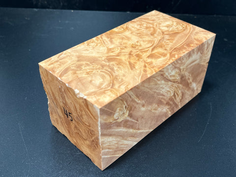 3"x3"x6" KD Maple Burl Wood Spindle Blank (#0045)