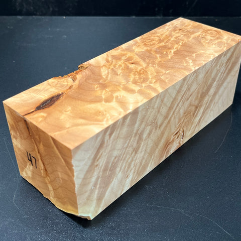 2.5x2.5x7.5 KD Maple Burl Wood Spindle Blank (#0047)