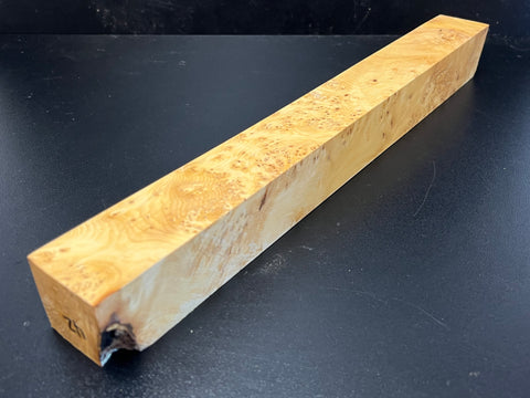 1.5x1.5x14.5 KD Yellow Cedar Burl Wood Spindle Turning Blank (#0042)