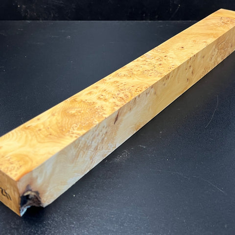 1.5x1.5x14.5 KD Yellow Cedar Burl Wood Spindle Turning Blank (#0042)