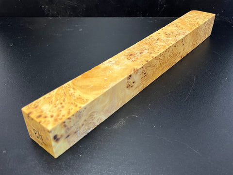 1.5x1.5x14 KD Yellow Cedar Burl Wood Spindle Turning Blank (#0043)
