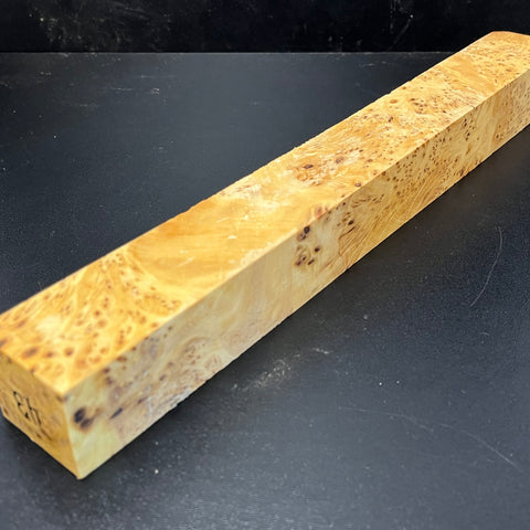 1.5x1.5x14 KD Yellow Cedar Burl Wood Spindle Turning Blank (#0043)