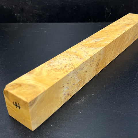1.5x1.5x14 KD Yellow Cedar Burl Wood Spindle Turning Blank (#0044)