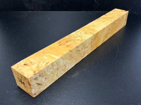 1.5x1.5x13.5 KD Yellow Cedar Burl Wood Spindle Turning Blank (#0046)