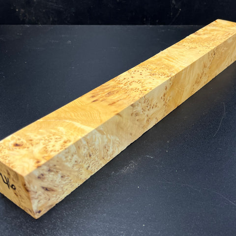 1.5x1.5x13.5 KD Yellow Cedar Burl Wood Spindle Turning Blank (#0046)