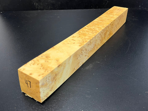 1.5x1.5x13 KD Yellow Cedar Burl Wood Spindle Turning Blank (#0047)