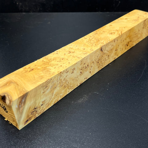 1.5x1.5x12.5 KD Yellow Cedar Burl Wood Spindle Turning Blank (#0048)