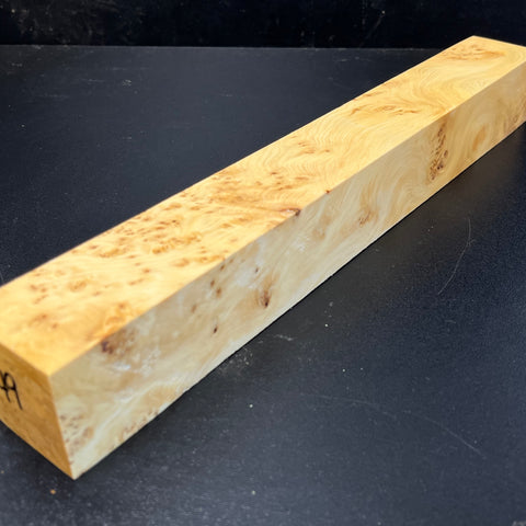 1.5x1.5x12.5 KD Yellow Cedar Burl Wood Spindle Turning Blank (#0049)