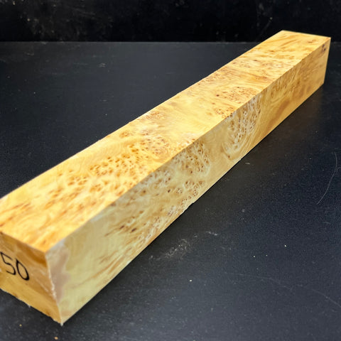 1.5x1.5x12 KD Yellow Cedar Burl Wood Spindle Turning Blank (#0050)