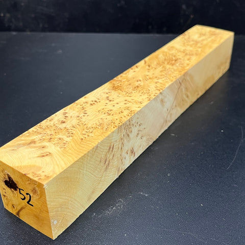 1.5x1.5x11 KD Yellow Cedar Burl Wood Spindle Turning Blank (#0052)