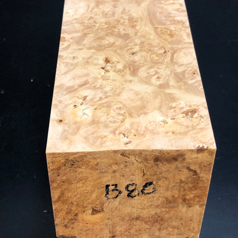 3"x3"x6" KD Maple Burl Wood Spindle Turning Blank (#0080)