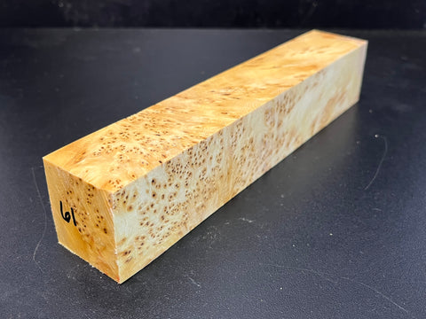 1.5x1.5x8.5 KD Yellow Cedar Burl Wood Spindle Turning Blank (#0061)