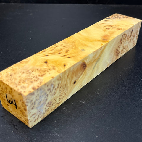 1.5x1.5x8 KD Yellow Cedar Burl Wood Spindle Turning Blank (#0064)