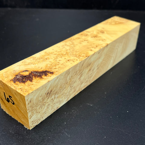 1.5x1.5x8 KD Yellow Cedar Burl Wood Spindle Turning Blank (#0065)
