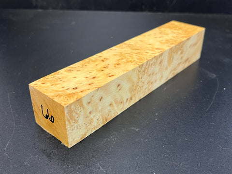 1.5x1.5x7.5 KD Yellow Cedar Burl Wood Spindle Turning Blank (#0066)