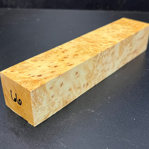 1.5x1.5x7.5 KD Yellow Cedar Burl Wood Spindle Turning Blank (#0066)