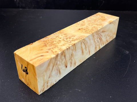 1.5x1.5x7.5 KD Yellow Cedar Burl Wood Spindle Turning Blank (#0068)