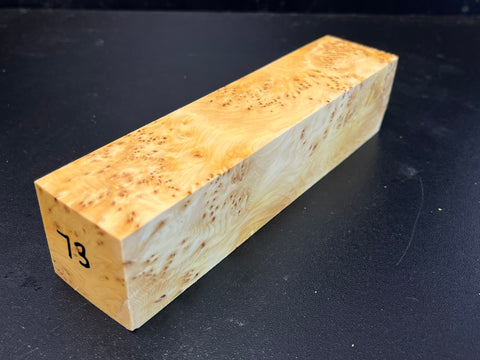 1.5x1.5x6.5 KD Yellow Cedar Burl Wood Spindle Turning Blank (#0073)