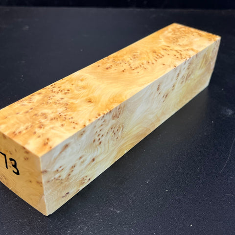 1.5x1.5x6.5 KD Yellow Cedar Burl Wood Spindle Turning Blank (#0073)