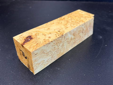 1.5x1.5x6 KD Yellow Cedar Burl Wood Spindle Turning Blank (#0076)
