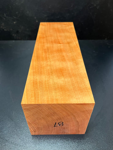 4"x4"x12" KD Curly Cherry Wood Spindle Turning Blank (#0087)