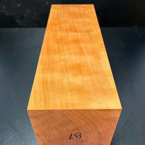 4"x4"x12" KD Curly Cherry Wood Spindle Turning Blank (#0087)