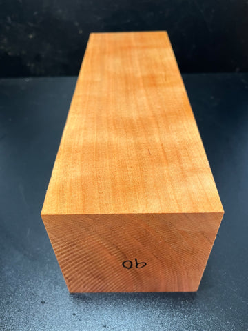 4"x4"x12" KD Curly Cherry Wood Spindle Turning Blank (#0090)
