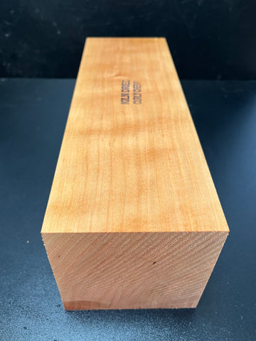 4"x4"x12" KD Curly Cherry Wood Spindle Turning Blank (#0092)