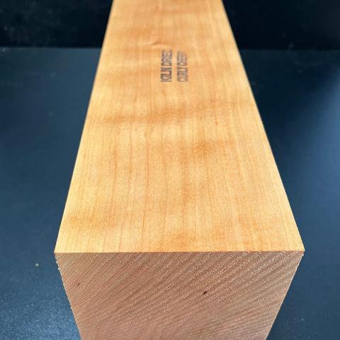 4"x4"x12" KD Curly Cherry Wood Spindle Turning Blank (#0092)