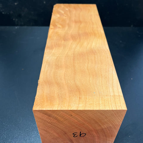 4"x4"x12" KD Curly Cherry Wood Spindle Turning Blank (#0093)