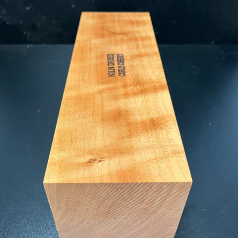 4"x4"x12" KD Curly Cherry Wood Spindle Turning Blank (#0094)