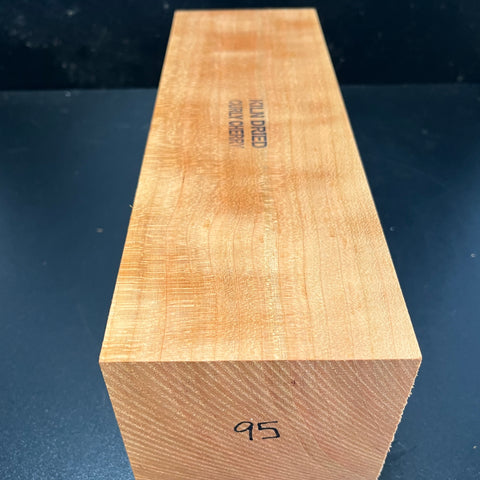 4"x4"x12" KD Curly Cherry Wood Spindle Turning Blank (#0095)