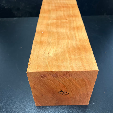 4"x4"x12" KD Curly Cherry Wood Spindle Turning Blank (#0096)