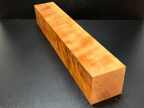 3"x3"x18" KD Curly Cherry Wood Spindle Turning Blank (#0099)