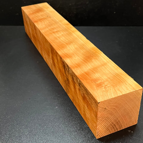 3"x3"x18" KD Curly Cherry Wood Spindle Turning Blank (#0099)