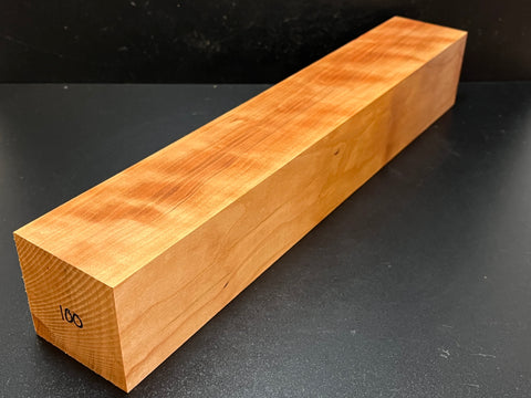 3"x3"x18" KD Curly Cherry Wood Spindle Turning Blank (#00100)