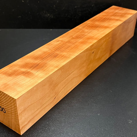 3"x3"x18" KD Curly Cherry Wood Spindle Turning Blank (#00100)